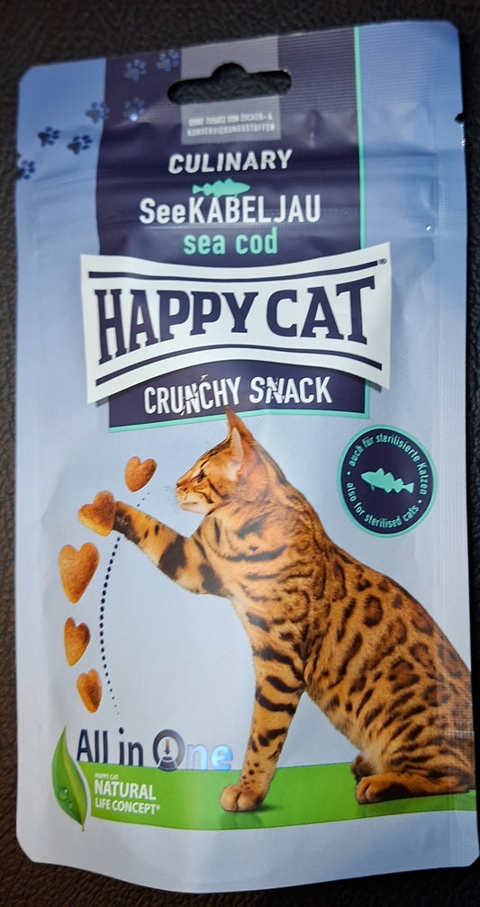 Happy Cat Katzen-Snack Culinary Crunchy Snack See-Kabeljau